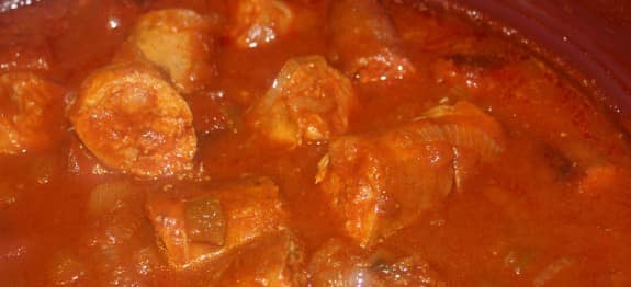 Sausage in Tomato Gravy recipe. You can use your choice of sausage in this recipe. This dish is simple, delicious, and filling. Serve over hot cooked rice, and enjoy.